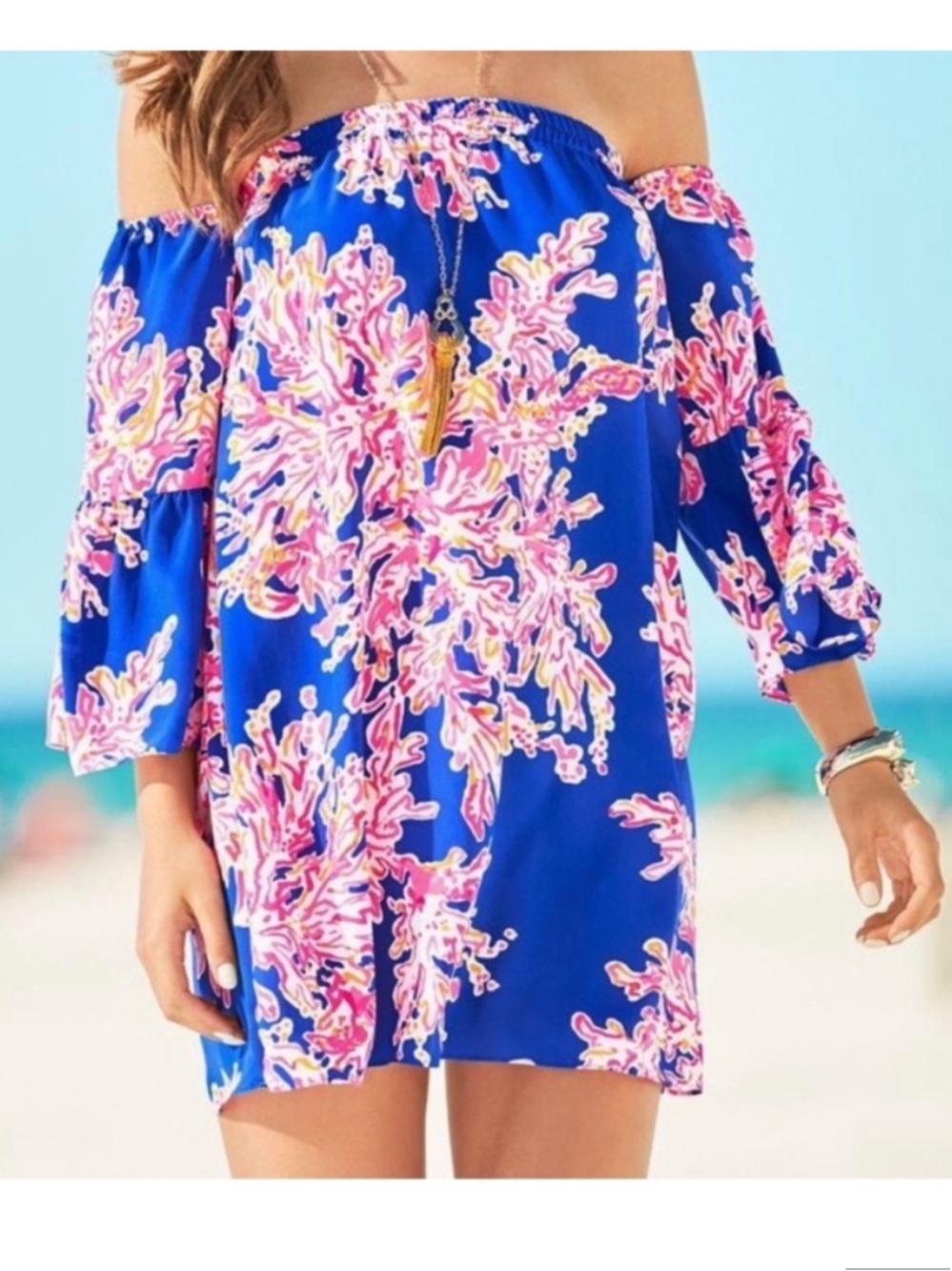 Altered Lilly Pulitzer Sanilla Off The Shoulder Silk Dress Size Medium